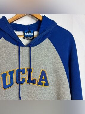 adidas UCLA Raglan Hoodie - Gray & Blue with Gold Trim